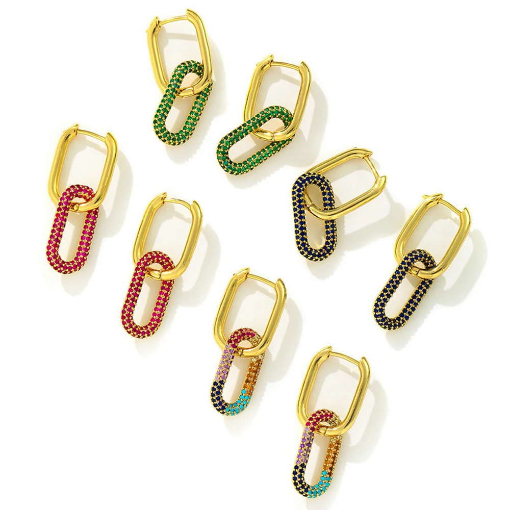 

Dangle Earring Jewelry Women Fashion Design Inlaid with High-Grade Zircons High Quality Manufacturing Process Fashion Earrings