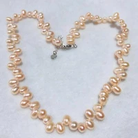 favorite pearl necklace new arrival natural real baroque irregularity 7 8mm pearl fine jewelry 925 sterling silver metal clasp