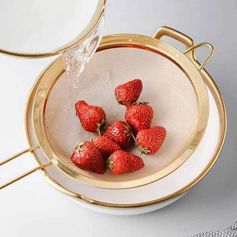 2Pcs/ Set Egg Beater Hand Whisk Mixer Flour Sifter Baking Shaker Mesh Sieve For Kitchen Soy Milk Filtration |