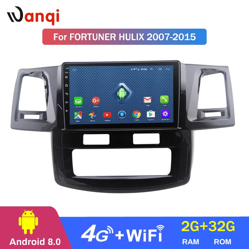 4G Lte All Netcom WANQI 9 1 Автомобильный gps мультимедийный видеоплеер для Toyota 2007 2015 fortuner hulix
