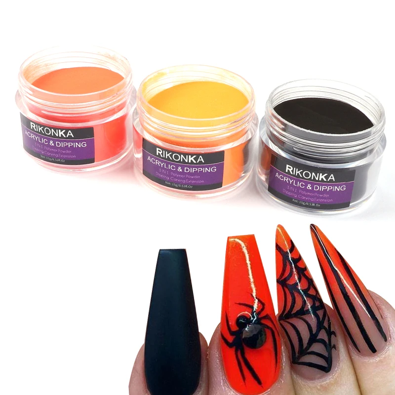 Акриловая пудра для ногтей 15 г черный цвет блестящая резьба кристалл полимер