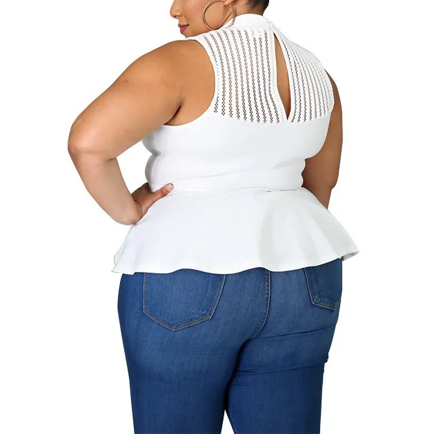 Размера плюс блузка для женщин 4XL 5XL 2021 летние однотонные белые платья на бретелях