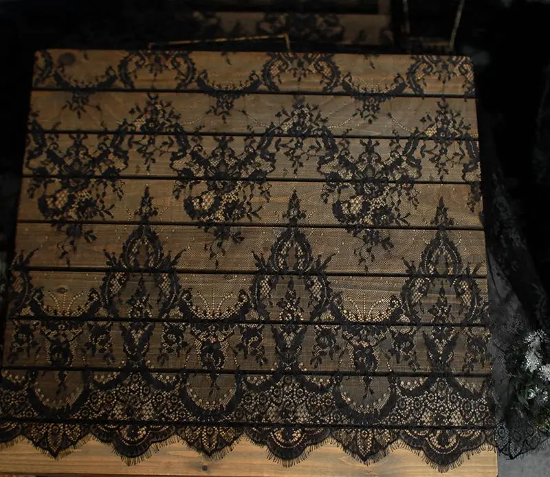 

42 Colors 1.5x3M=1 Piece Eyelash Chantilly Lace Fabric for Dresses Quality Good!