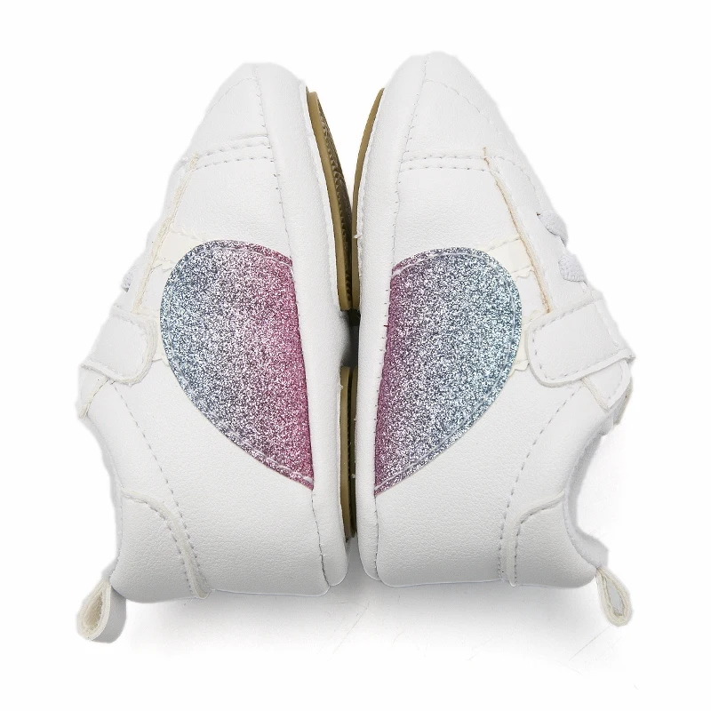 

Infant Newborn Baby Boys Girls Soft PU Heart Print Autumn Lace-Up First Walkers Sneakers Shoes Toddler Classic Casual Shoes