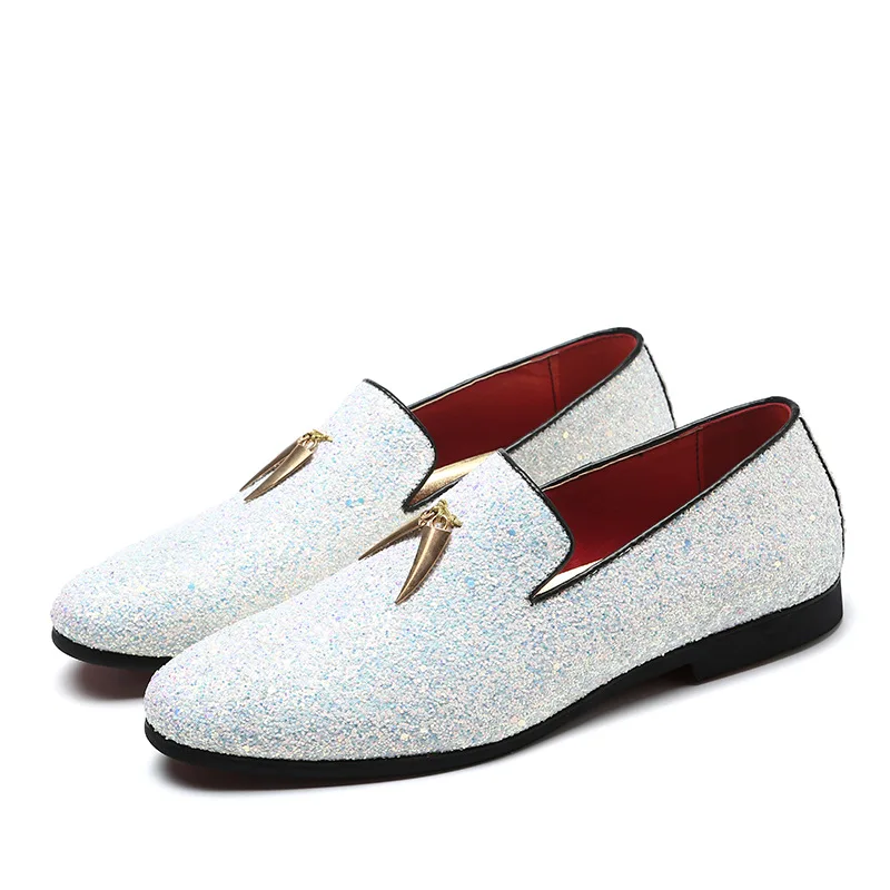 

White Wedding Shoes For Men Italian Brand Party Shoes For Men Coiffeur Formal Shoes Men Elegant Sepatu Slip On Pria Big Size