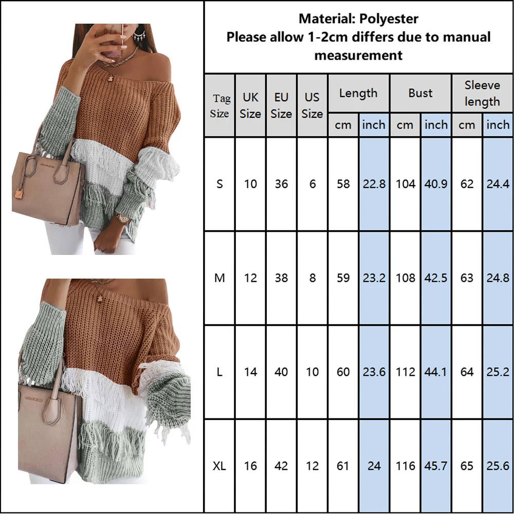 Модный женский свитер с кисточками лоскутный Теплый Женский пуловер круглым