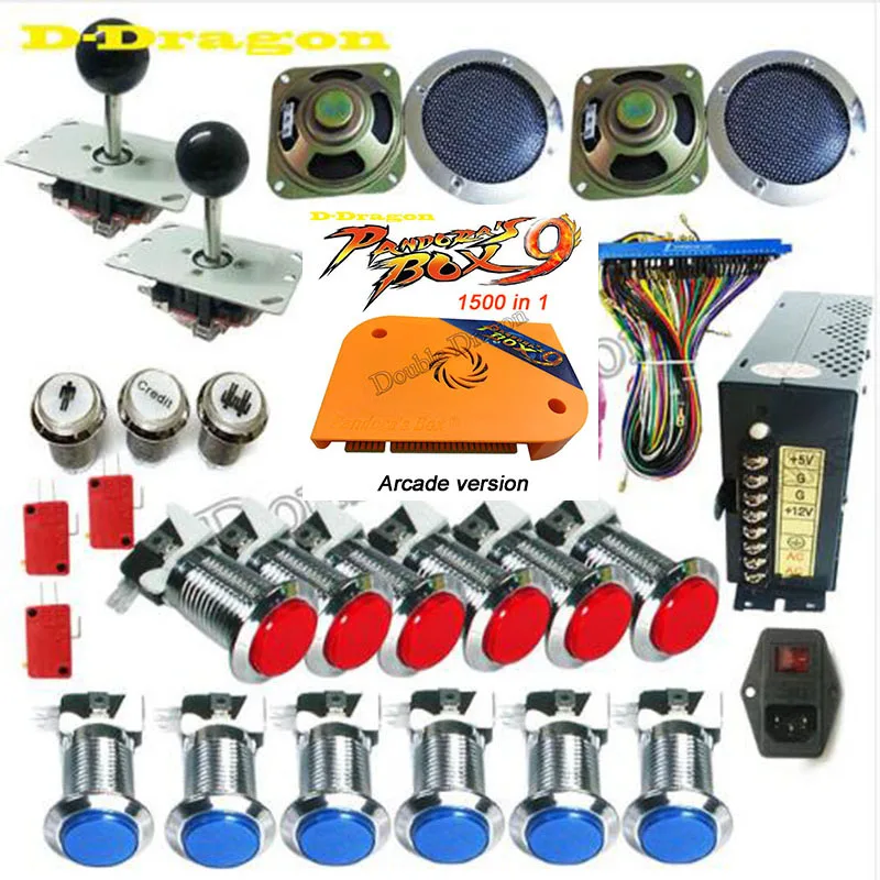 Набор аркадпряди Pandora Box 9 сделай сам детали с блоком питания джойстик жгутом Jamma