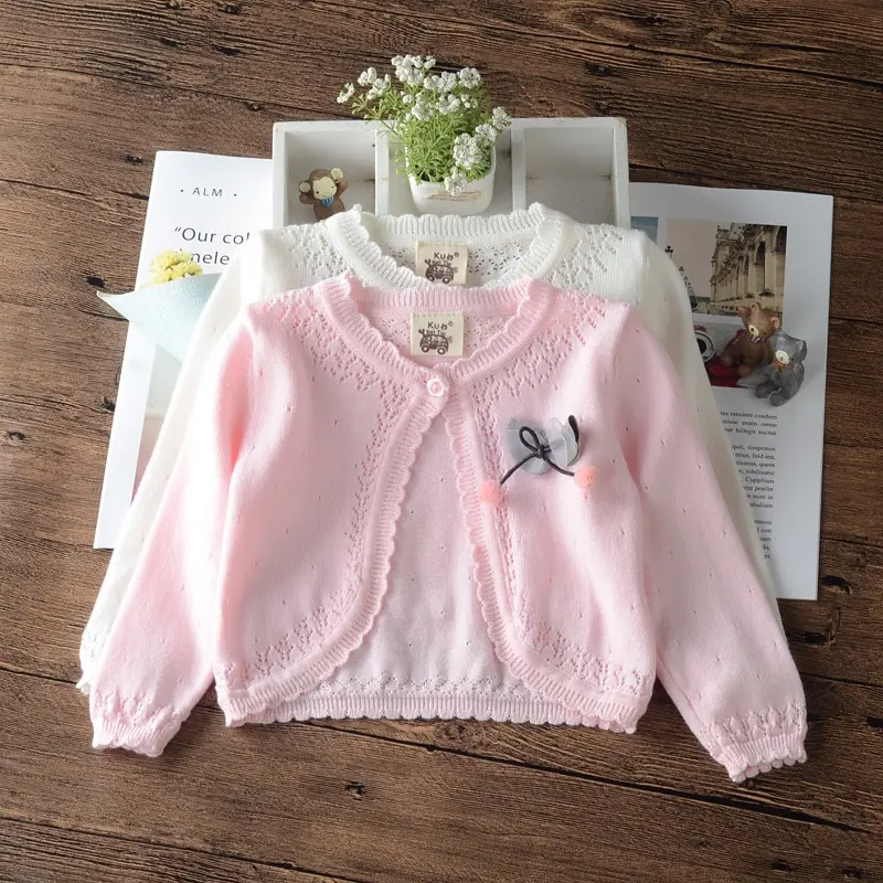 Весенний Детский свитер кардиган куртка для девочек 100% хлопок верхняя одежда 1 2 4