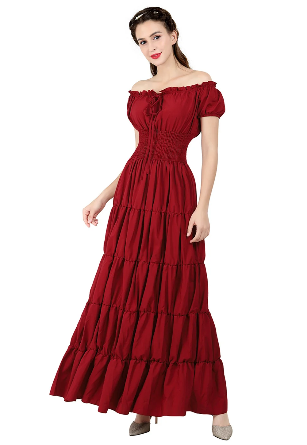 Женское платье в стиле ренессанс Ирландском сексуальное с открытыми плечами