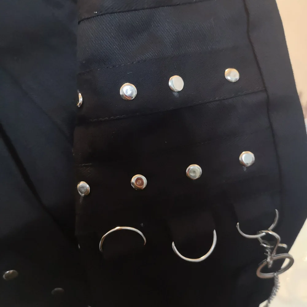 Брюки Y2k мужские с заклепками и цепочкой уличная одежда повседневные брюки-клеш в