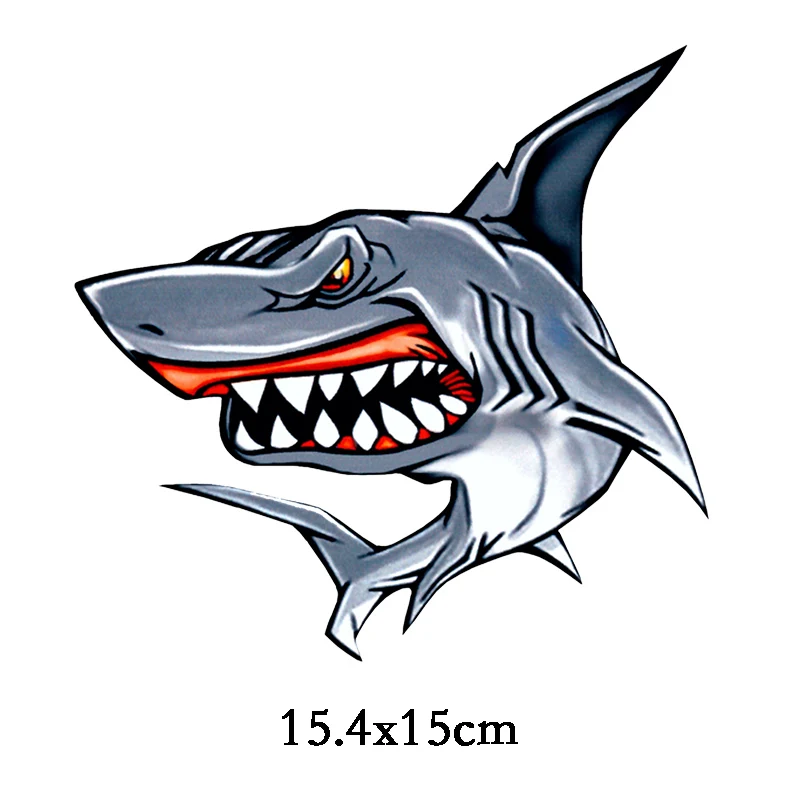 

15cmx15cm Shark Colorful Car Sticker Funny Car Stickers Styling Removable Car Decal