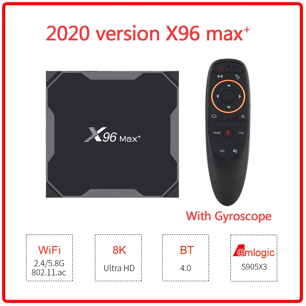 

X96 MAX Plus Smart TV Box 4GB 64GB 32GB Android 9.0 Amlogic S905X3 Quad Core Wifi BT H.265 8K Youtube X96Max Plus Set top box