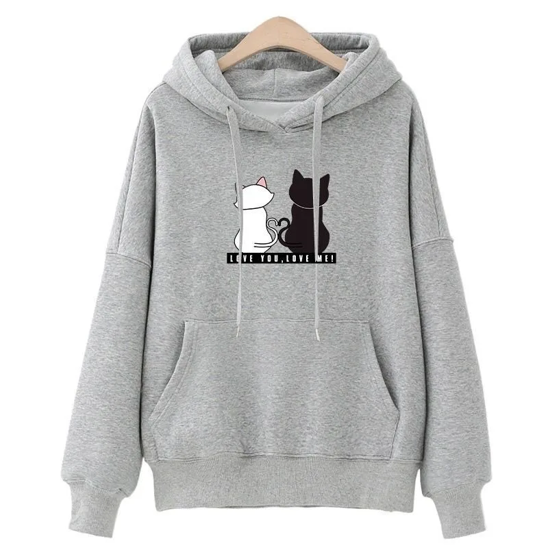 2021 spring Hoodies The new Korean style hooded plus fleece sweater INS female print all-match wide student shirt trend