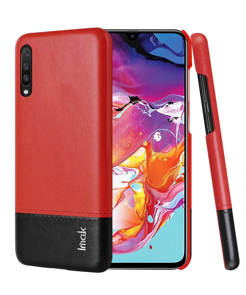 Blackish red IMAK лаконичный Роскошный кожаный чехол для samsung A70 чехол для samsung A7 A705 A 70 PC для samsung Galaxy A70 чехол - Цвет: Blackish red