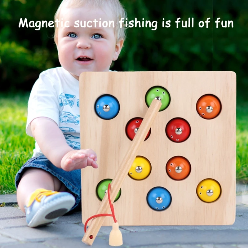 

Magnetic Wooden Fishing Game Toy for Toddlers, Alphabet Fish Catching Fishing Games Set, Preschool Educational Toys