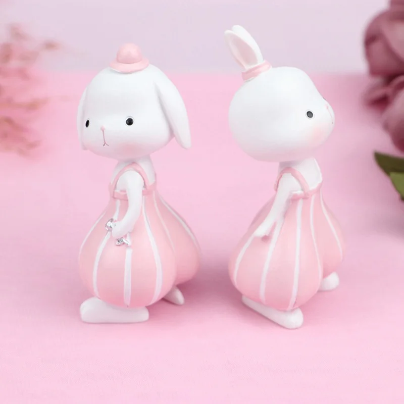 Kawaii с милым кроликом; сказочный сад, миниатюра фигурки моды стол служебный автомобиль аксессуары для украшения дома, рождественский подарок для девочек