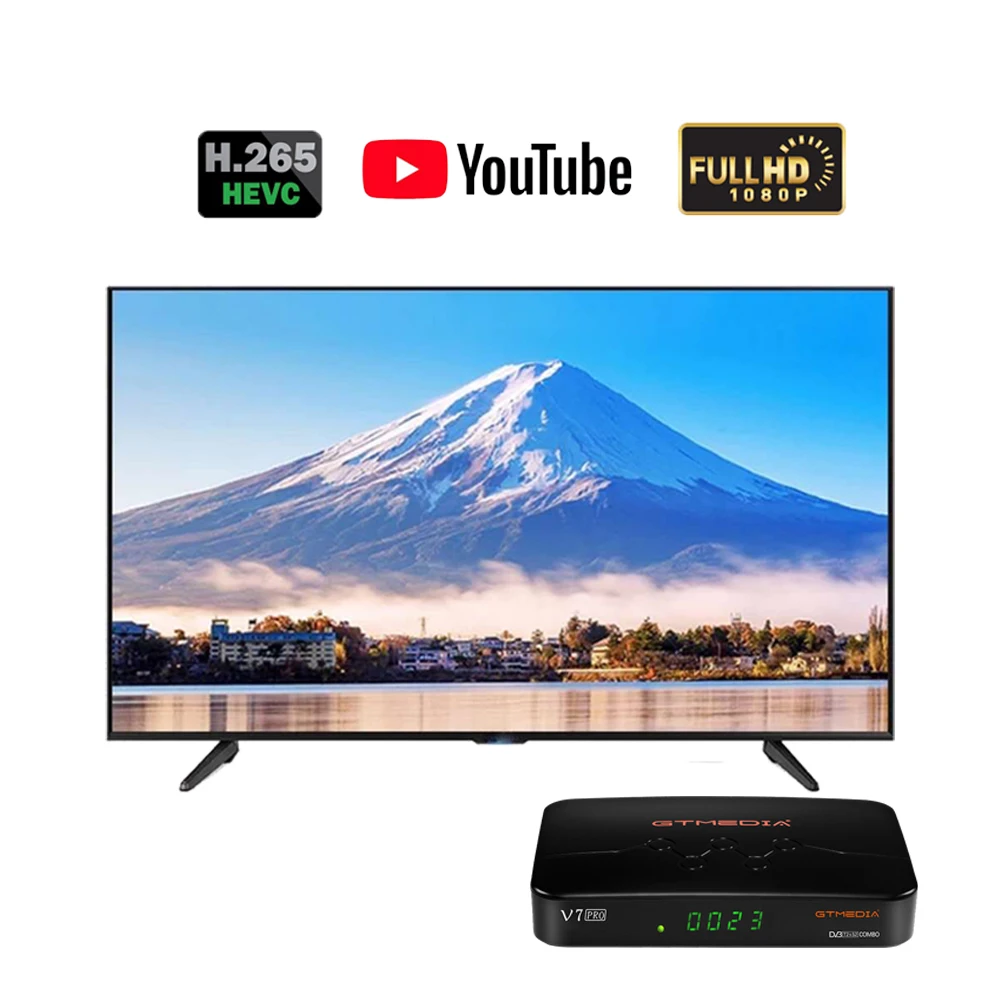 Спутниковый ТВ-ресивер GTMEDIA V7 Pro DVB-S/S2/S2X + T/T2 декодер с поддержкой карт H.265