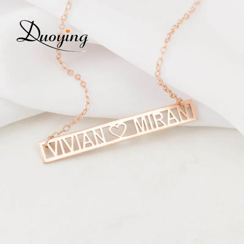 Массивные персонализированные ожерелья с подвесками названиями пар на заказ