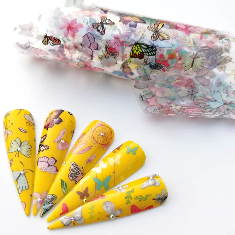 

Butterfly Flower Designs Mixed Designs Nail Art Transfer Sticker Starry Paper Adhesive Floral Prints Nail Art Decor Tip