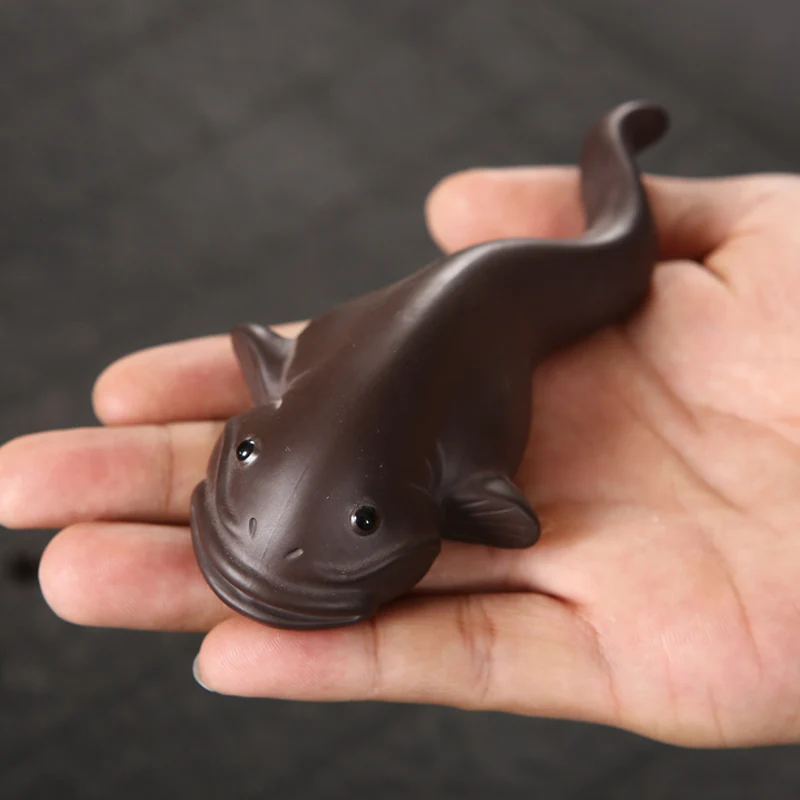 Фиолетовая глина Чай Pet Исин статуя статуэтки в виде рыб китайские чайный набор