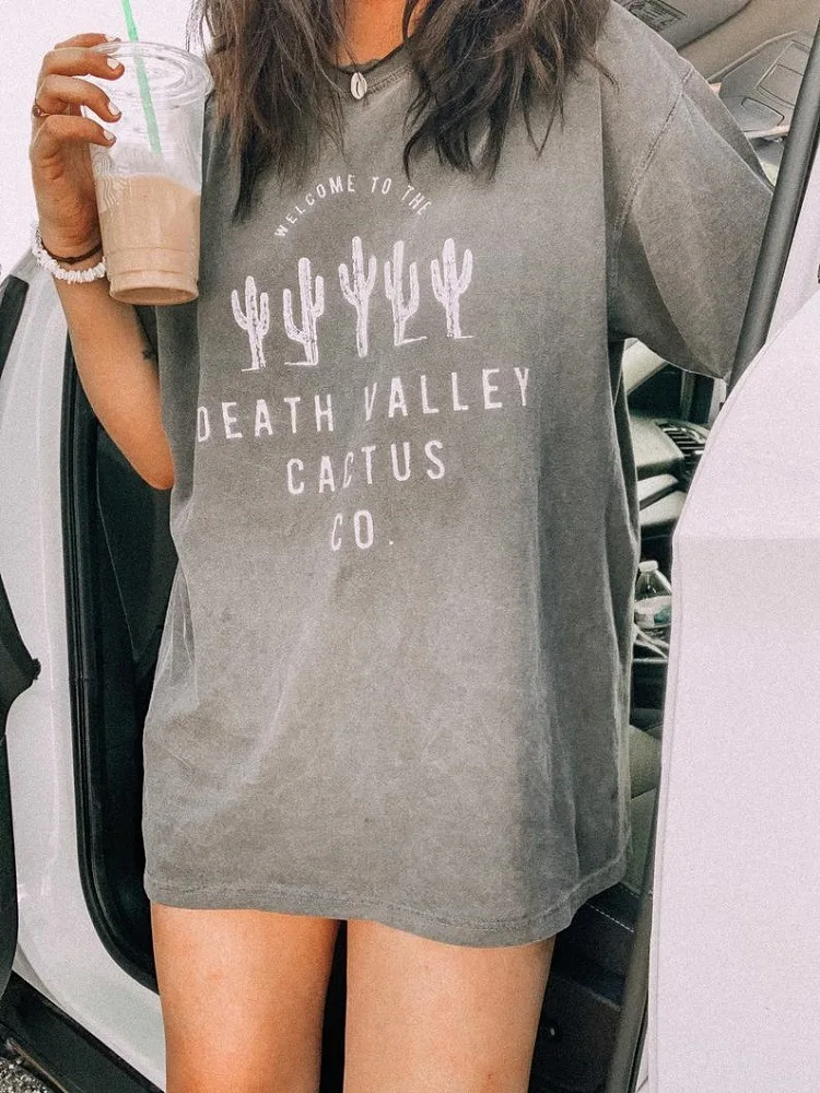 

Tie Dye Cartoon Print T-Shirts Women Summer Cute Letter Tree Growth Graphic Short Sleeve Oversize Harajuku Casual Loose Tee Top