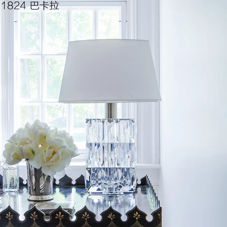 

Version lead-free crystal living room bedroom study villa designer personality simple bedside decorative table lamp