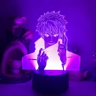 Иллюзия аниме 3D светодиодный ночной Светильник juютсу Kaisen Gojo Satoru фигурка для детской спальни Декор настольная лампа детский подарок на день рождения лампа