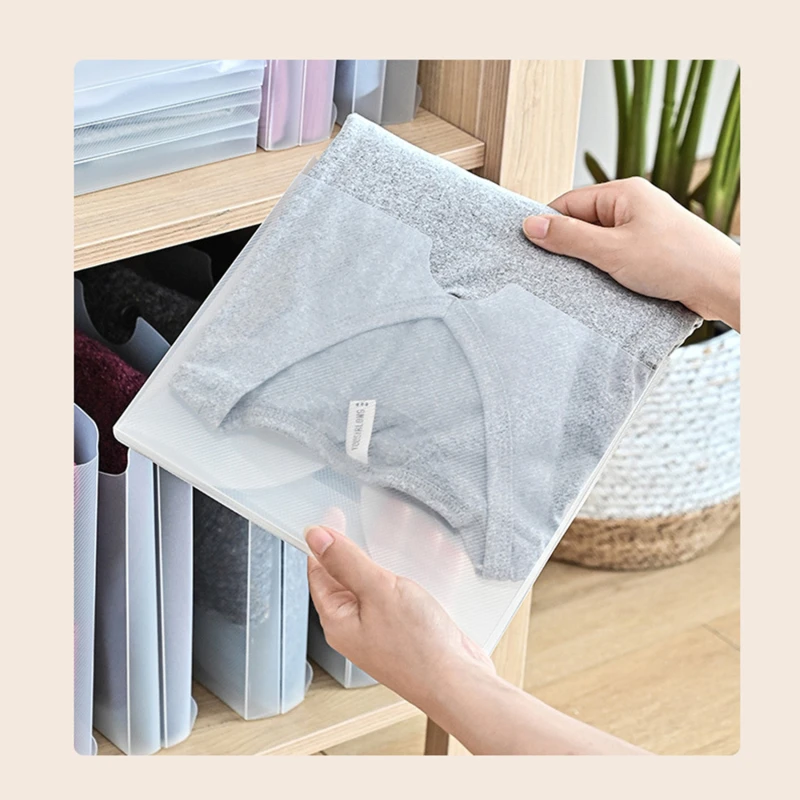 

Foldable Clothes Transparent Shirts Satchel Child / Adult Closet Organizer Clothing Folders Edge Organizer Laundry Storage