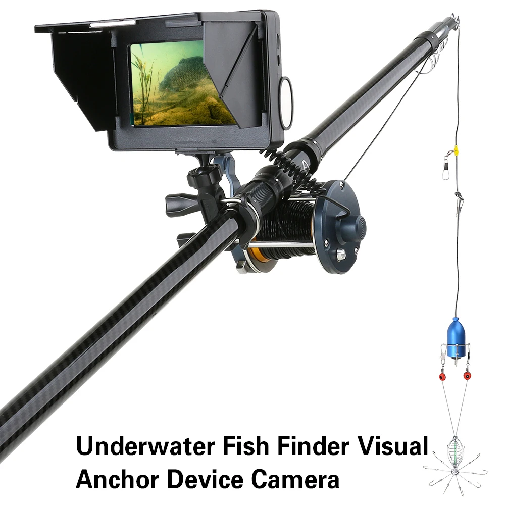 Купить 1200TVL 30 м рыболокатор подводная Рыбацкая камера 5 дюймов монитор с 10 шт. IR светодиодный металлический морской колесный фотоаппарат для рыбалк...