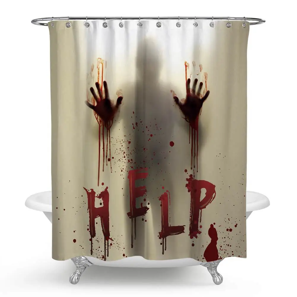 

Creative Personality Horror Weird Bloody Shadow Printing Waterproof And Mildew-proof Shower Curtain Partition Curtain