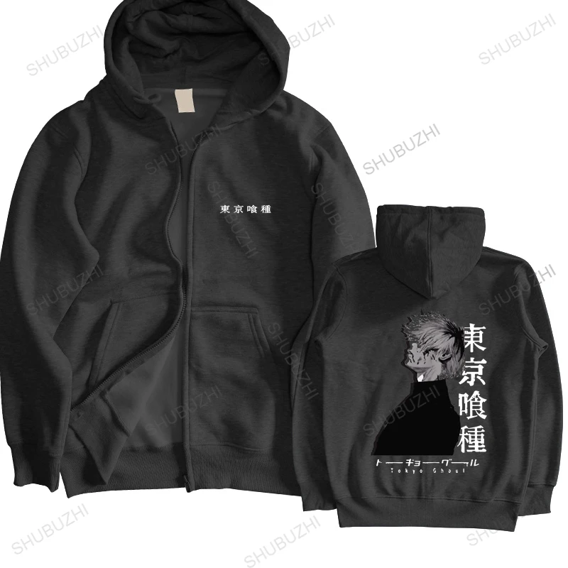 

Harajuku Man Tokyo Ghoul Kaneki hoody sweatshirt zipper Tops Casual Cotton Black Aesthetic Japanese Anime Manga hoody