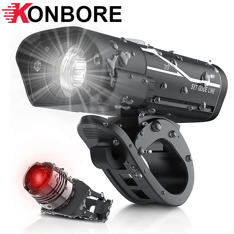 

Комплект велосипедных фсветильник, водонепроницаемый супер яркий передний свет с зарядкой от USB, задсветильник свет для горного велосипеда...