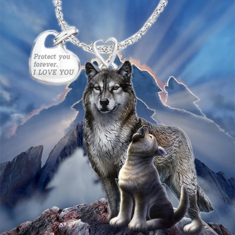 Изысканное модное ожерелье с волком для матери и сына подвеской волк