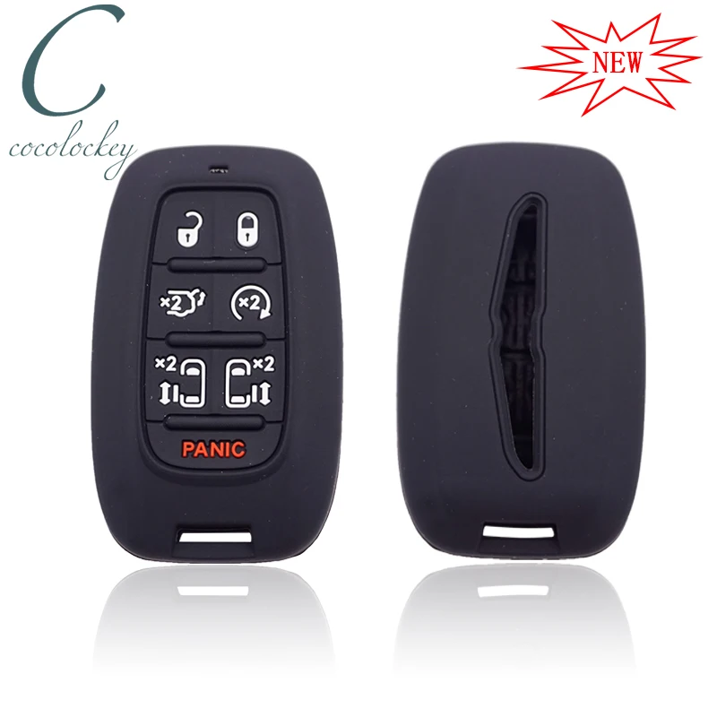 

Чехол для ключа автомобиля Cocolockey, подходит для CHRYSLER PACIFICA 2017 2018 2019, 7 кнопок, автомобильный дистанционный ключ, силиконовый резиновый чехол для ключей для автомобиля
