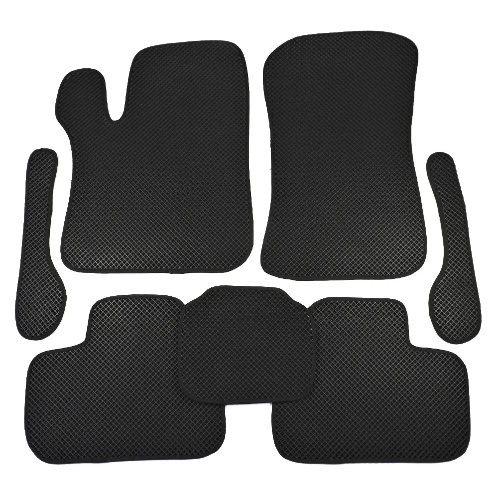 Коврики в салон EVA (ЕВА) ромб черные с черным синим красным кантом для ВАЗ 2110 2111 2112