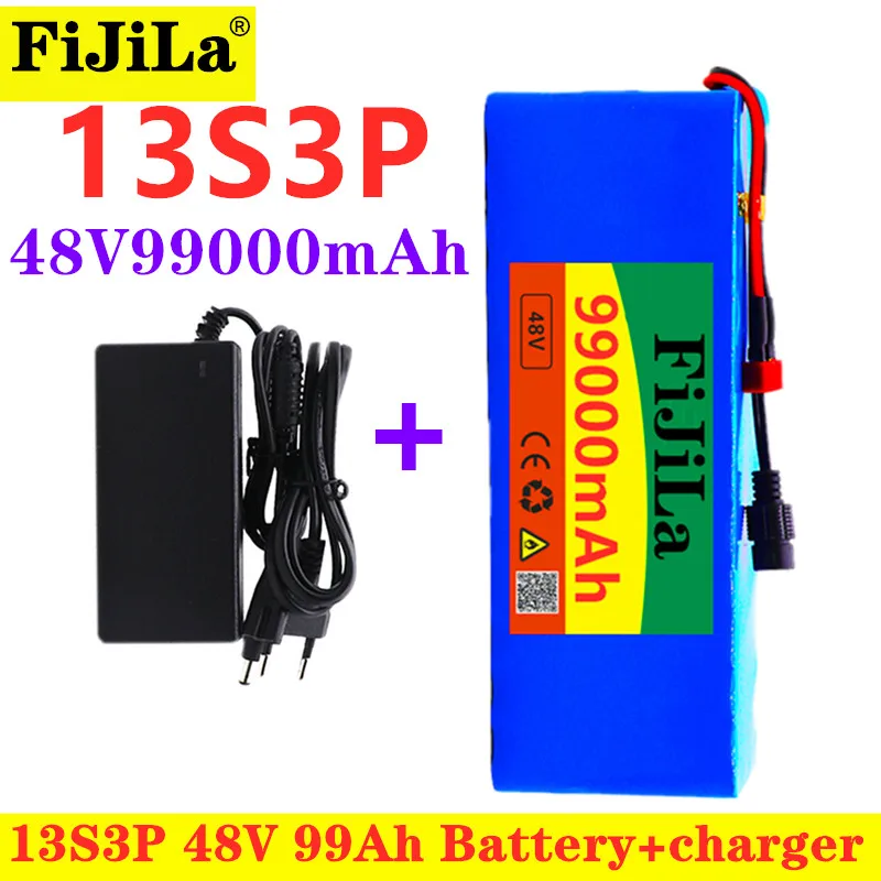 

13S3P 48V 99Ah 1000watt 18650 Battery Pack MH1 54.6v E-bike Electric bicycle battery Scooter with 25A discharge BMS with charger