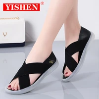 yishen women flats 2021 spring summer ladies mesh flat shoes women soft breathable sandals women casual shoes zapatos de mujer