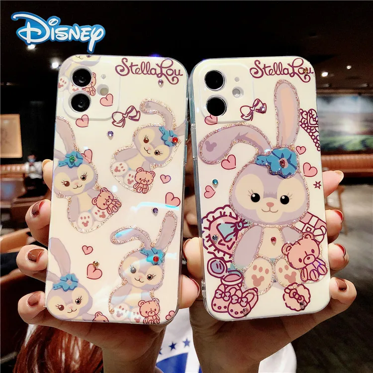 

Disney StellaLou Cartoon Phone Case for iPhone 13 13Pro 12 12Pro 11 Pro X XS Max XR 7 8 Plus Glitter Cellphone Case Back Covers