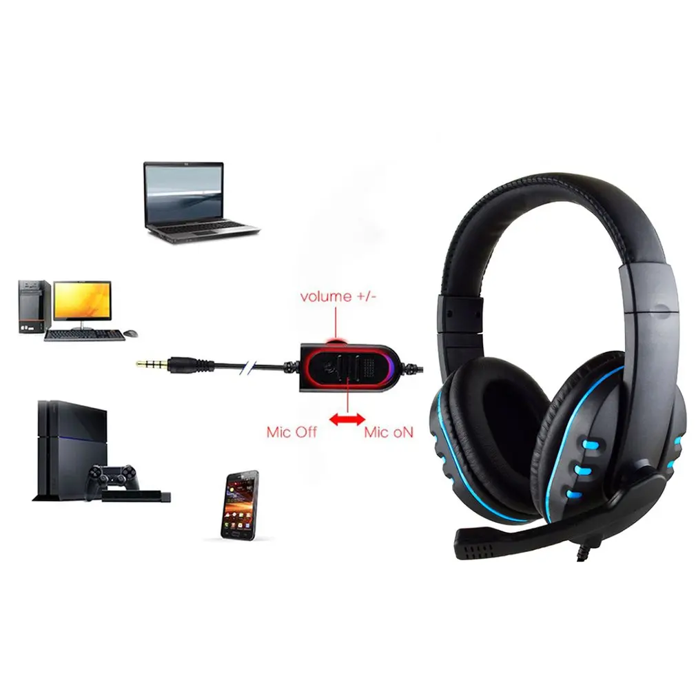 

Wired gaming Headphones Gamer Headset Game Earphones with Microphone for PS4 Play Station 4 X Box One PC Bass Stereo PC headset