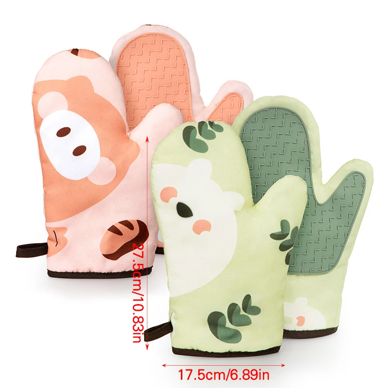 

1/2 шт. варежки для духовки с нескользящей Силиконовой накладкой моющиеся изоляционные перчатки для кухни готовки выпечки новейшие варежки ...