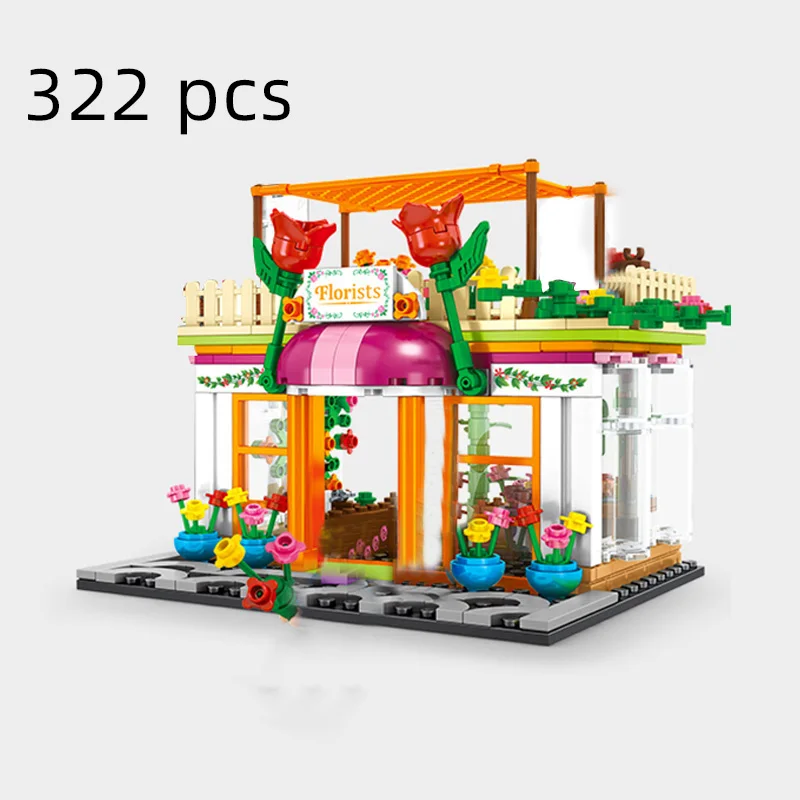 sembo blocks city mini street store shops sest house model coffee building bricks restaurant creative architecture super market | Игрушки и