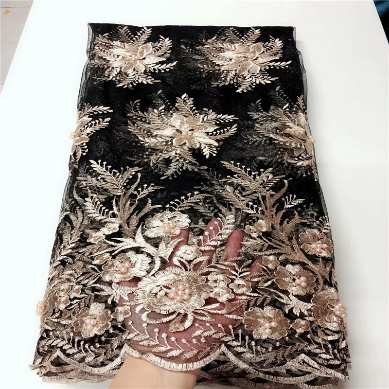 2020 стиль Африканский высокое качество Чистая свадебная кружевная ткань Голубое