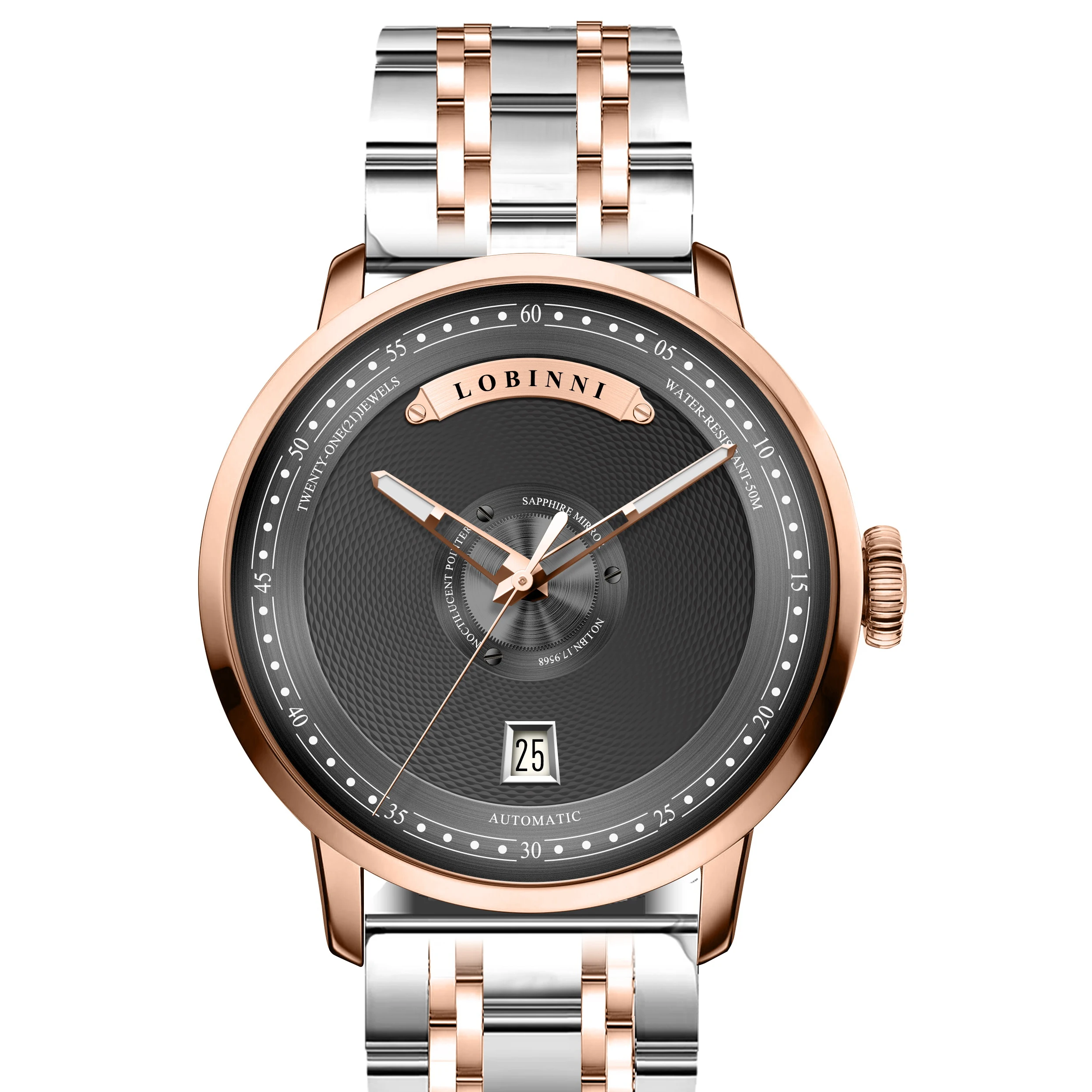 Часы наручные LOBINNI Мужские автоматические роскошные механические с