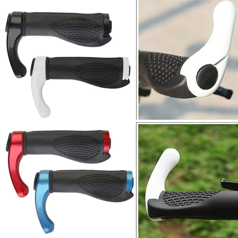 

2pcs Cycling Handle Grip Bar Durable Anti-slip Rubber Aluminum Alloy MTB Mountain Bike Skid-Proof Handlebar Casing Sheath