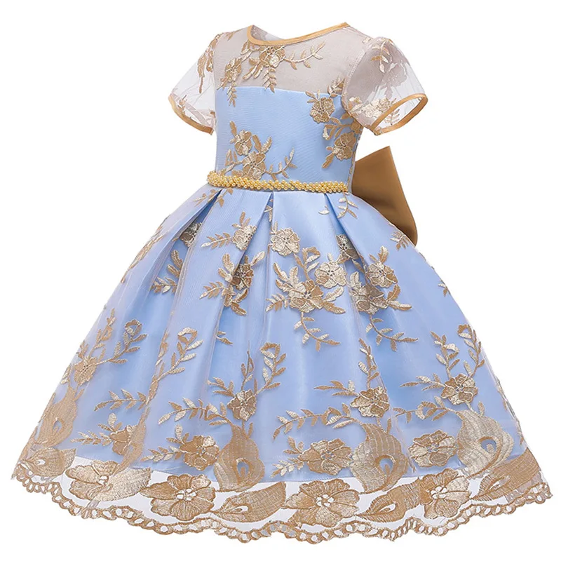 нарядное платье для девочкикружевной вышивкой принцессы девочекновогодний