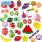 Игрушка Монтессори деревянная, имитация фруктов, клубника, арбуз, банан, дуриан, приправа, выпечка, развивающие игрушки