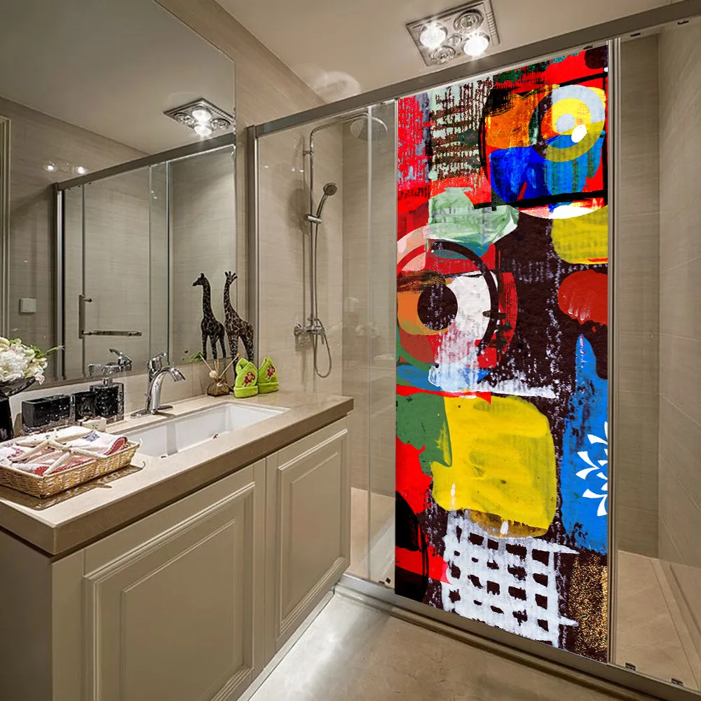 

3D creative Abstract painting door stickers wall stickers self-adhesive waterproof removable