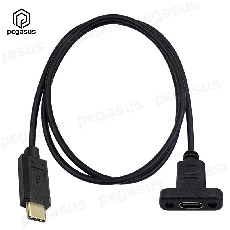 USB C Type-C Male to Female/Female Female 10Gbps Extension USB3.1 Data Cable With M3 Panel Mount Screw Hole 0.3m/0.6m/1m/1.8m |