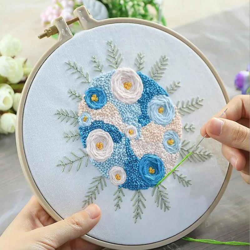 1-1 DIY Мандалай Фламинго вышивка набор с обручем для начинающих рукоделие Наборы вышивки крестом Шитье ручной работы подарок - Цвет: 1-1