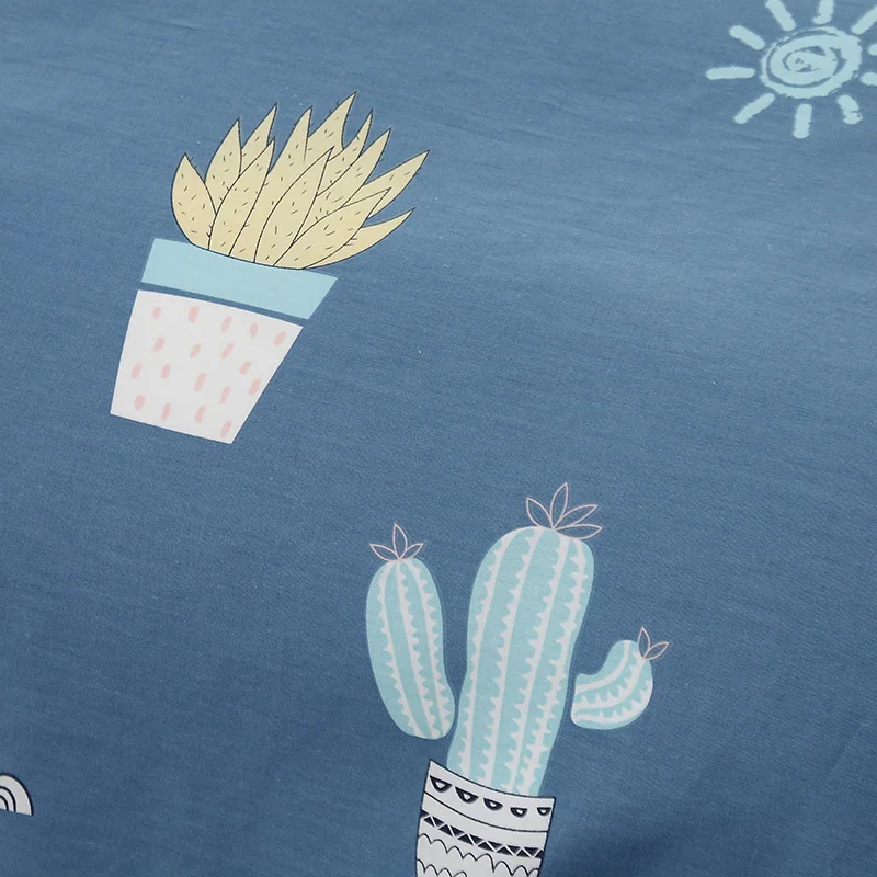 Высококачественный пододеяльник из 100% хлопка с изображением кактуса постельное